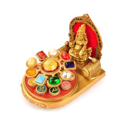 Shri Dhanvarsha Kuber Yantra Chowki In Brass by SAMAHealing - Yantra Chowki (View 4)