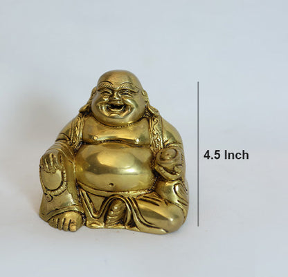 Brass Laughing Buddha by Siddhhi Arts - Idol (View 6)