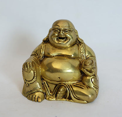 Brass Laughing Buddha by Siddhhi Arts - Idol (View 2)