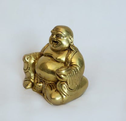 Brass Laughing Buddha by Siddhhi Arts - Idol (View 3)