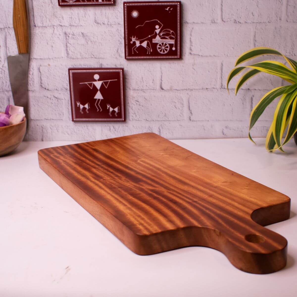 Long Rectangle Neem Wood Chopping Board - Eco-friendly - Sama Homes
