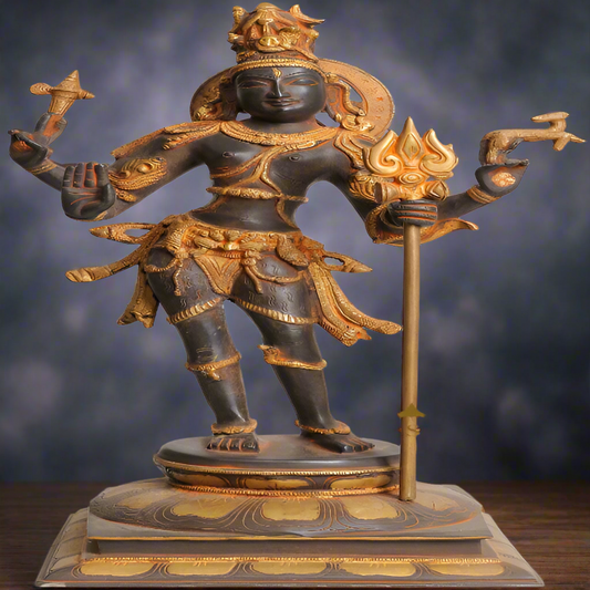 Lord Shiva as Pashupatinath Antique Imitation Statue For Sale 21"