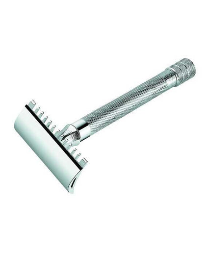 Merkur 25C 3-Piece DE Safety Razor, Open Tooth Comb, Knurled Extra Long Handle, Chrome by Merkur - Double Edge Safety Razors (View 2)