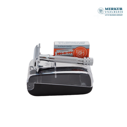 Merkur 333C Set of Classic Double-Edge Safety Razor, Bright Chrome Finish, 10 blades by Merkur - Gift Sets & Kits (View 2)