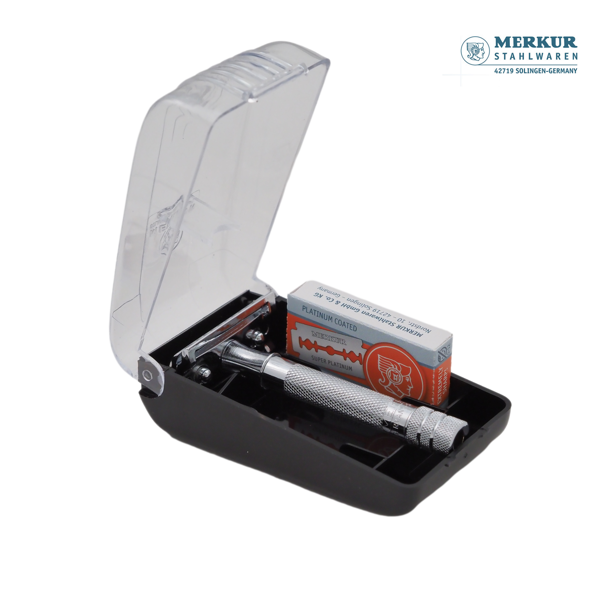 Merkur 333C Set of Classic Double-Edge Safety Razor, Bright Chrome Finish, 10 blades - Image 7