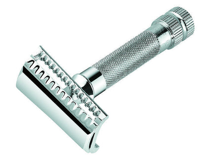 Merkur 37C 2-Piece DE Safety Razor, Slantbar Comb, Knurled Extra Thick Handle (HD), Chrome by Merkur - Double Edge Safety Razors (View 2)
