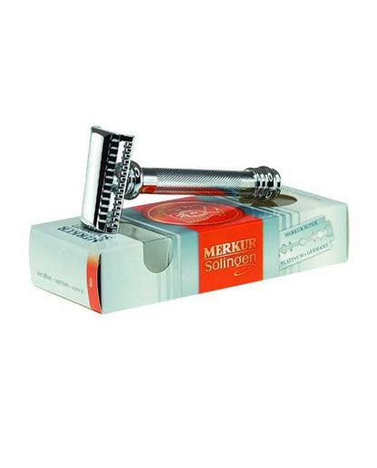 Merkur 37C 2-Piece DE Safety Razor, Slantbar Comb, Knurled Extra Thick Handle (HD), Chrome by Merkur - Double Edge Safety Razors (View 3)