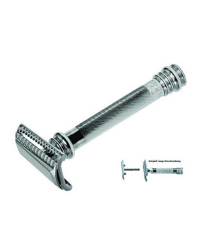 Merkur 39C 2-Piece DE Safety Razor, Slantbar Comb, Barberpole Long Heavy Handle, Chrome by Merkur - Double Edge Safety Razors (View 3)