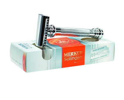 Merkur 39C 2-Piece DE Safety Razor, Slantbar Comb, Barberpole Long Heavy Handle, Chrome by Merkur - Double Edge Safety Razors (View 4)