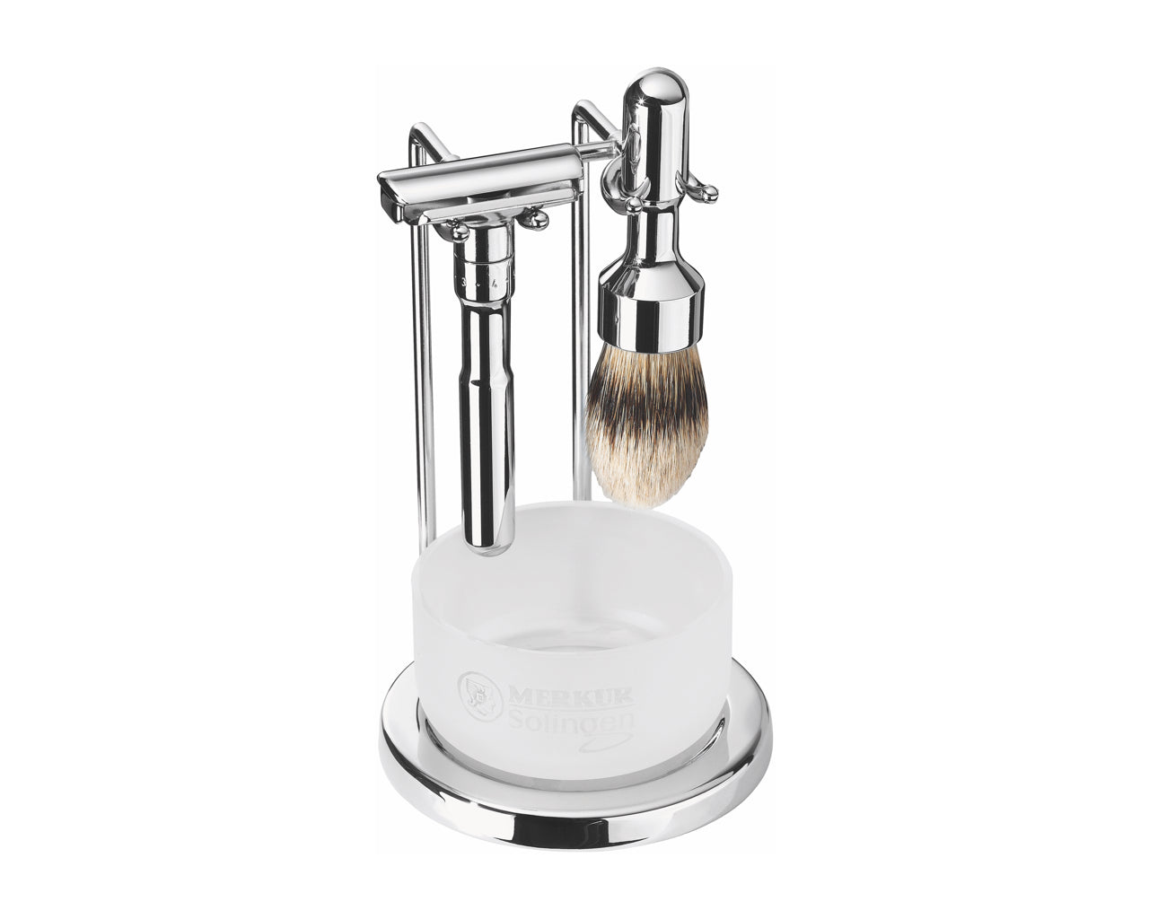 Merkur 4751 – Stand for Future Razor and Brush, Bright Chrome Finish - Eco-friendly - Sama Homes