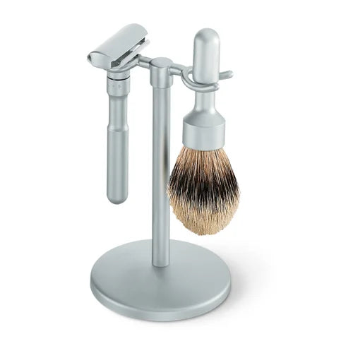 Merkur Shave Stand For Futur Razor and Futur Brush (3-piece Stand), Matte Chrome - Eco-friendly - Sama Homes