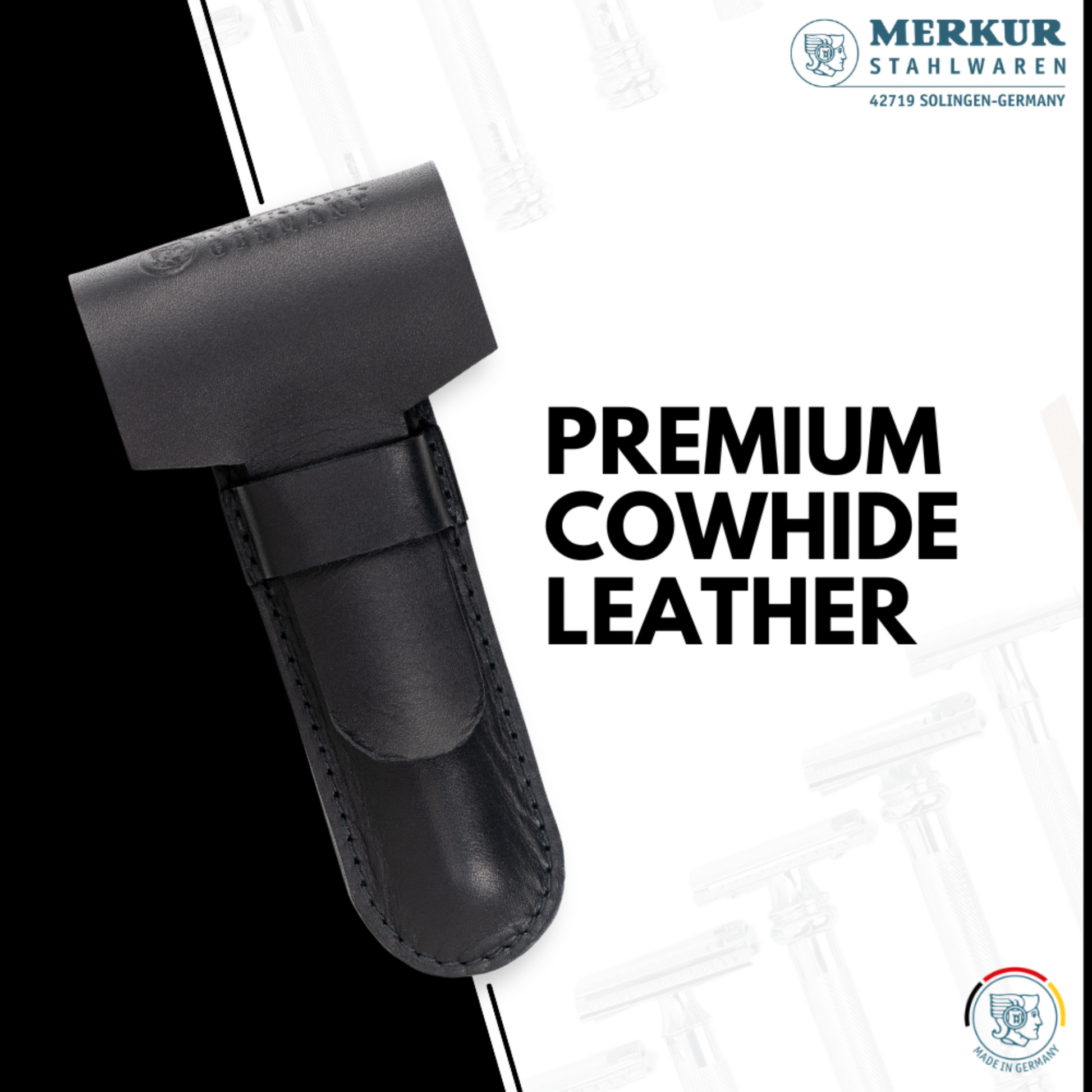 Merkur Leather Case, Standard, Fits all Items except 24001 and Futur, Cowhide, Black - Image 3