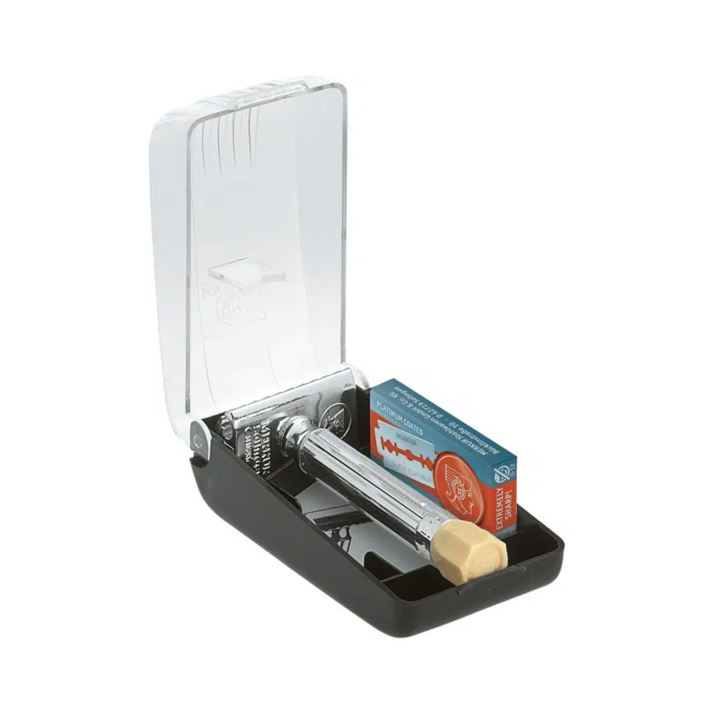 Merkur 3-Piece Shaving Set with Progress Adjustable Razor (500001), Hard Case and 10pack of blades, Chrome