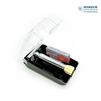 Merkur 3-Piece Shaving Set with Progress Adjustable Razor (500001), Hard Case and 10pack of blades, Chrome by Merkur - Double Edge Safety Razors (View 5)