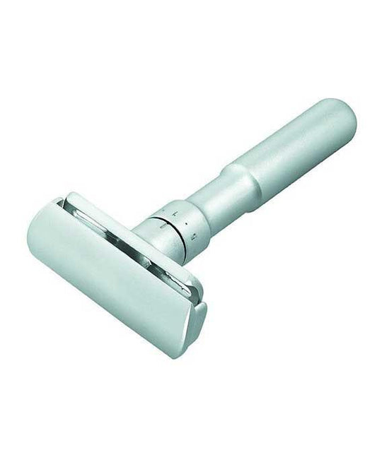 Merkur Futur Adjustable Double Edge Safety Razor Safety Razor With Snap Closure, Matte Chrome
