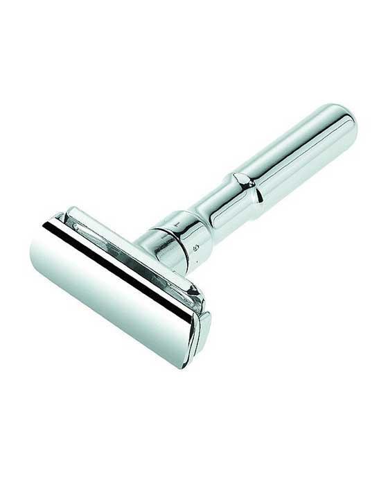 Merkur Futur Adjustable Double Edge Safety Razor With Snap Closure, Chrome - Eco-friendly - Sama Homes