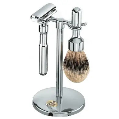 Merkur 4781 – Stand for Future Razor and Brush, Bright Chrome Finish - Eco-friendly - Sama Homes