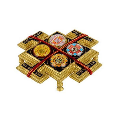 Sampurna Maha Lakshmi Yantra Chowki In Brass by SAMAHealing - Yantra Chowki