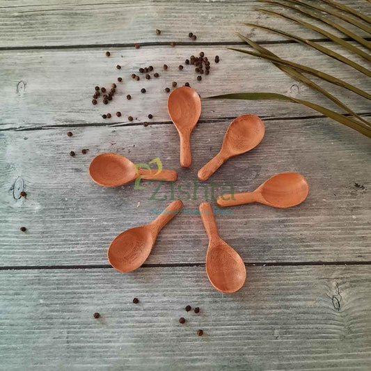 Neem Wood Broad Spoons: Set of 6