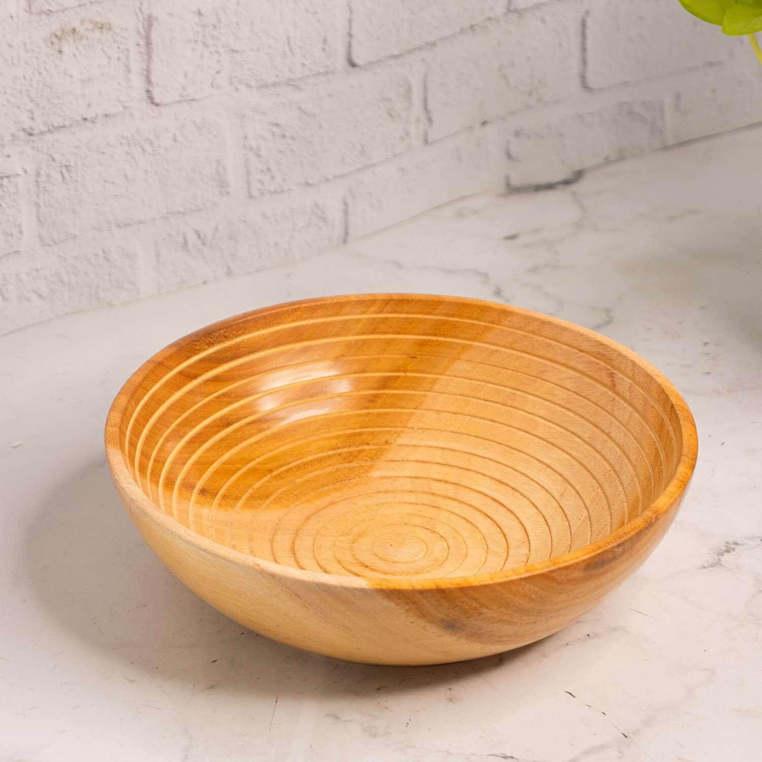 Neem Wood Design Fruit Bowl - Eco-friendly - Sama Homes