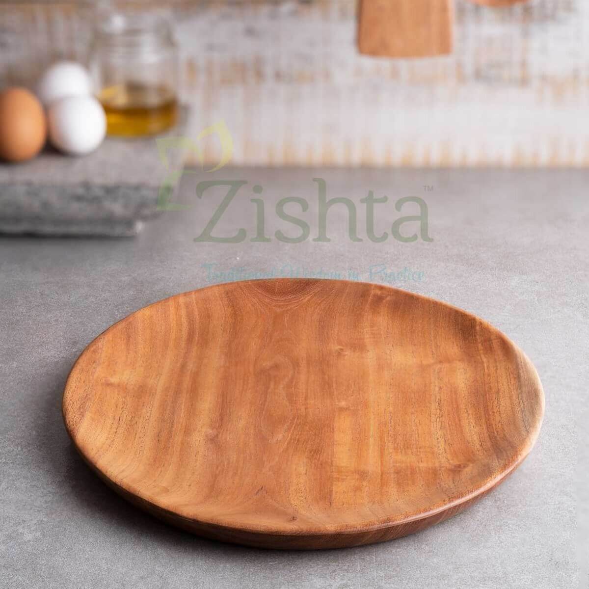 Neem Wood Dinner Plate: Regular - Eco-friendly - Sama Homes