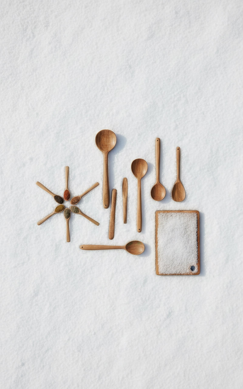 Sustainable Neem Wood Chopping Board and Curry Ladles Set - Image 4