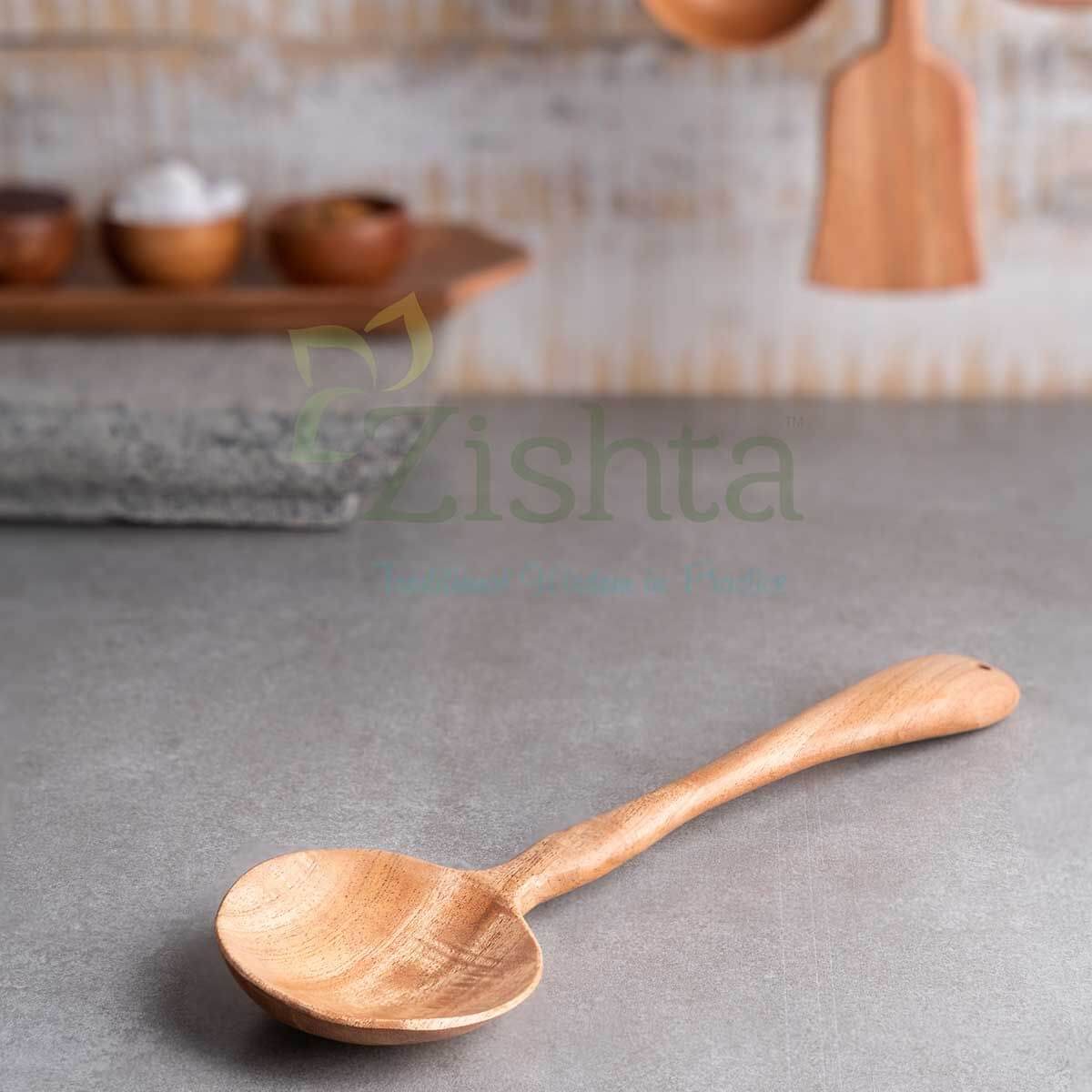 Neem Wood Ladle-Curry - Eco-friendly - Sama Homes