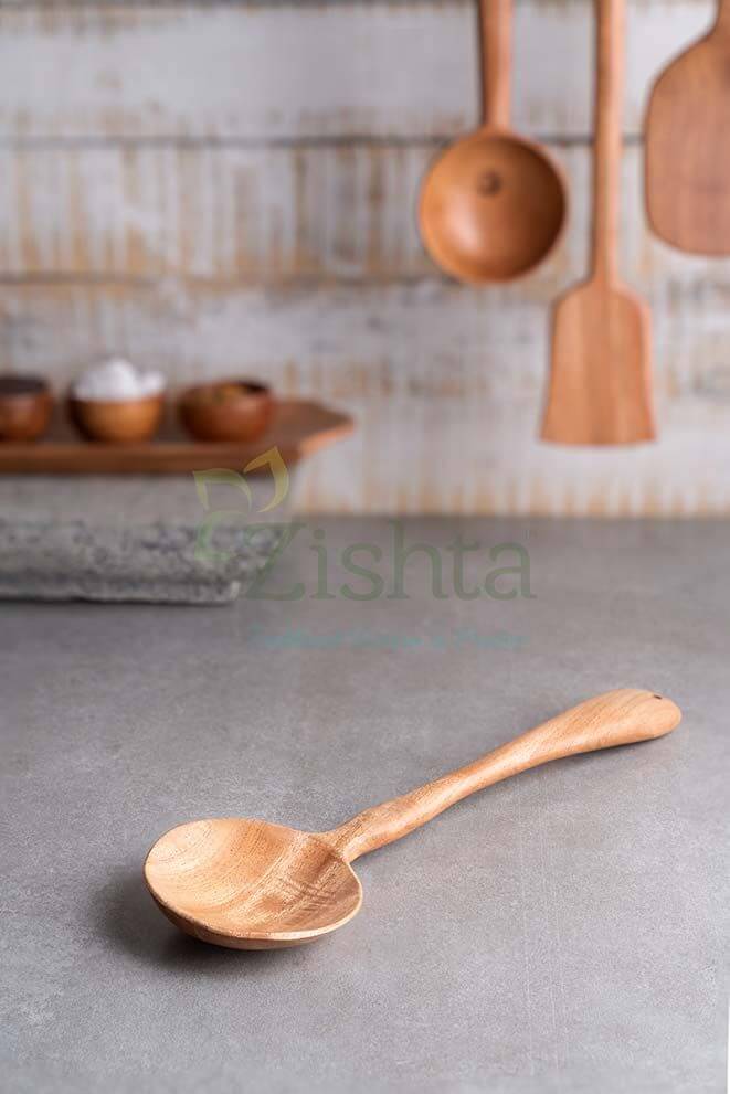 Neem Wood Ladle-Curry - Image 2
