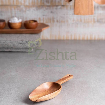 Neem Wood Ladle-Flour by Sama Homes - Sustainable Living