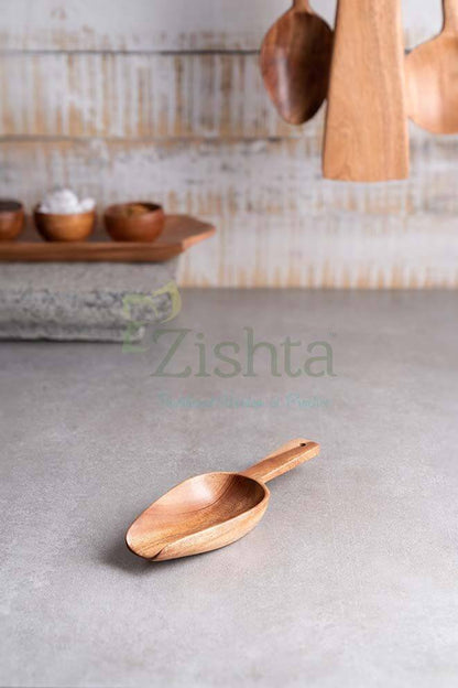 Neem Wood Ladle-Flour by Sama Homes - Sustainable Living (View 2)