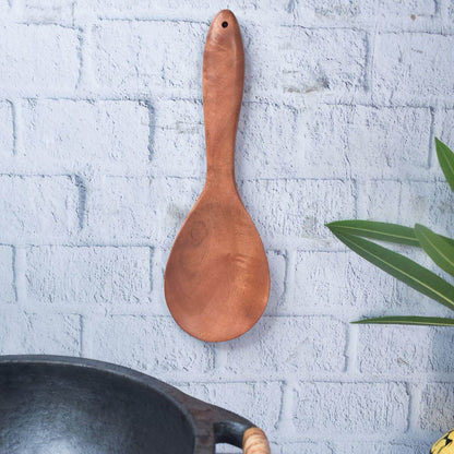 Handcrafted Neem Wood Rice Ladle (Round) – Antibacterial, Heat Resistant & RoHS Certified by Sama Homes - Sustainable Living (View 2)