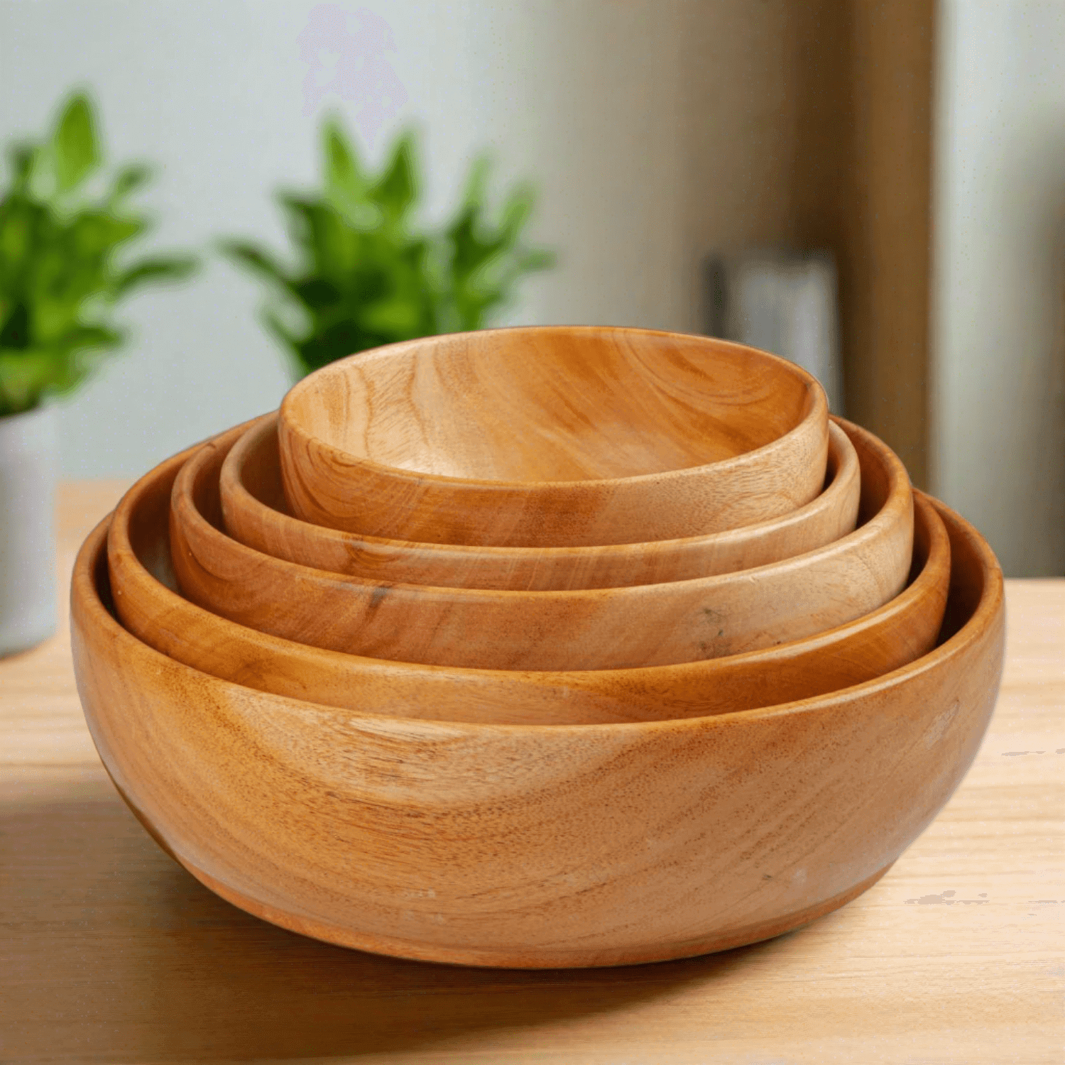 Neem Wood Serving Bowl - Image 3