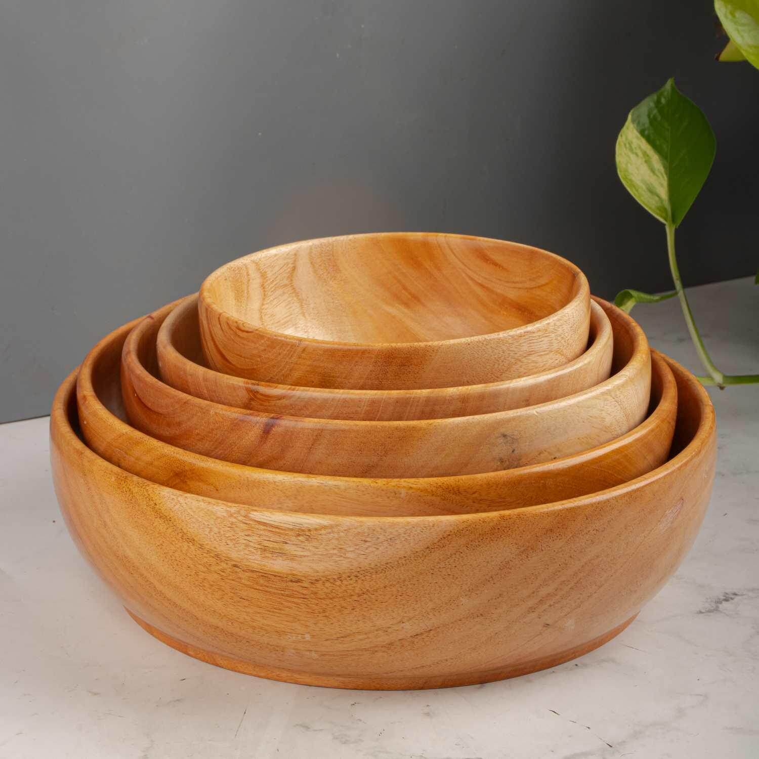 Neem Wood Serving Bowl - Image 8