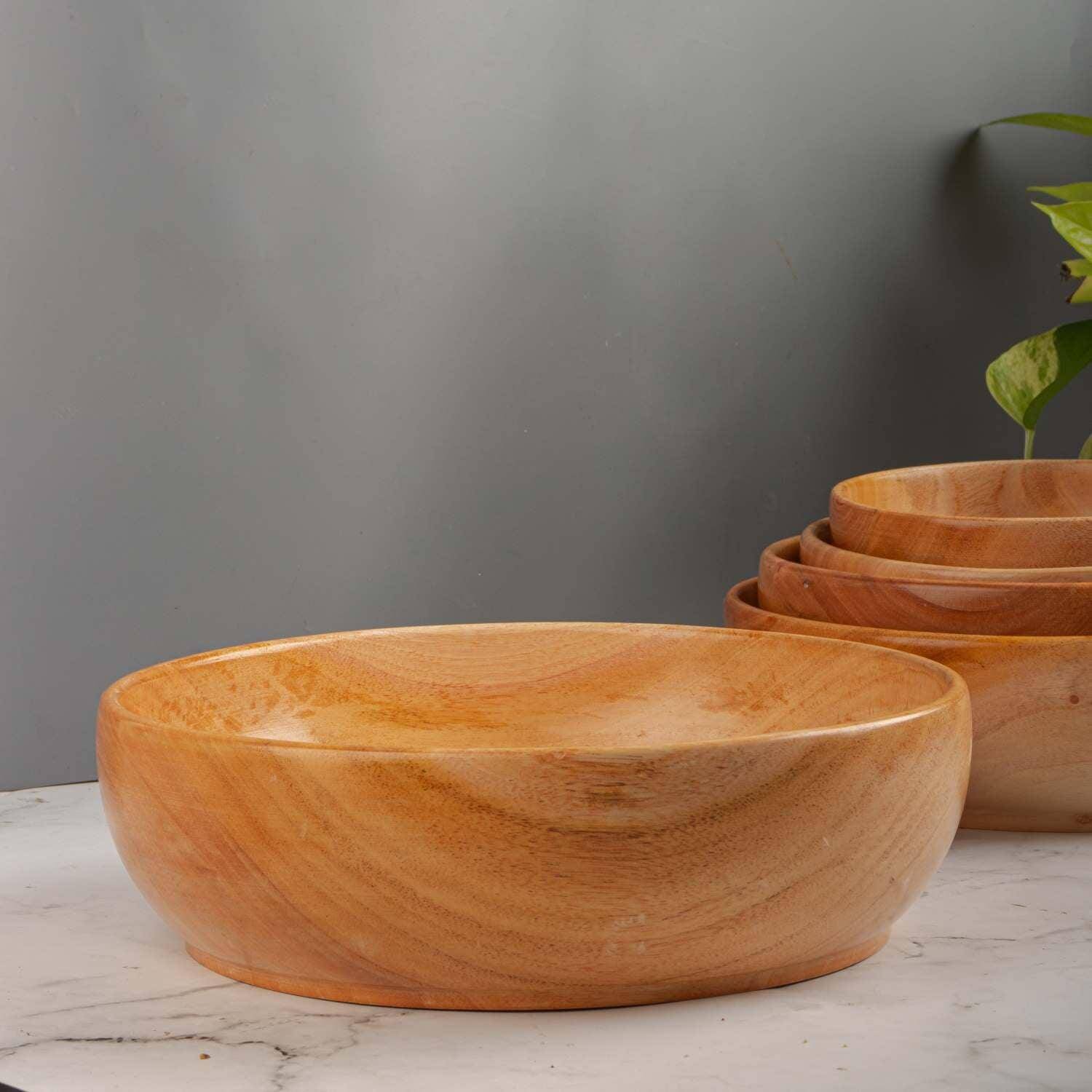 Neem Wood Serving Bowl - Image 4