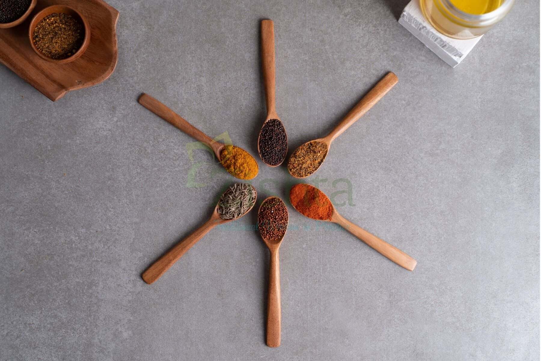 Neem Wood Spice Spoons: Set of 6 - Image 2
