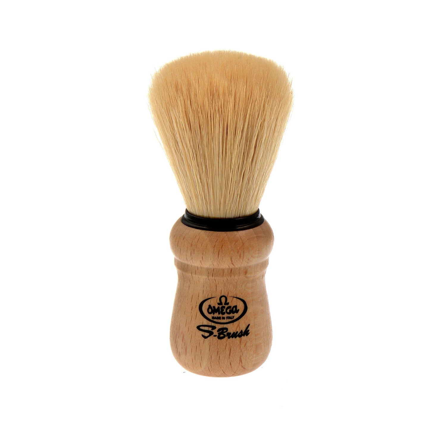 Omega Boar Bristle Shaving Brush, H:108, L:53mm, K:24, Beechwood Handle