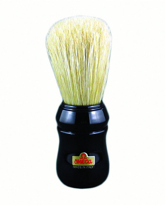 OMG-10049B Omega Boar Bristle Shaving Brush, ABS Handle, Black - Eco-friendly - Sama Homes