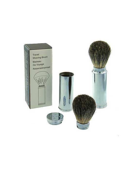 PB-101 PureBadger Collection Travel Shave Brush, Brass with Badger Hair