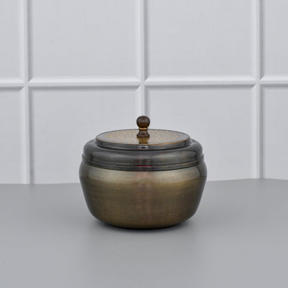 Brass Ghee Pot With Spoon - Antique Etching by SAMA Homes - Brass Ghee Pot (View 2)