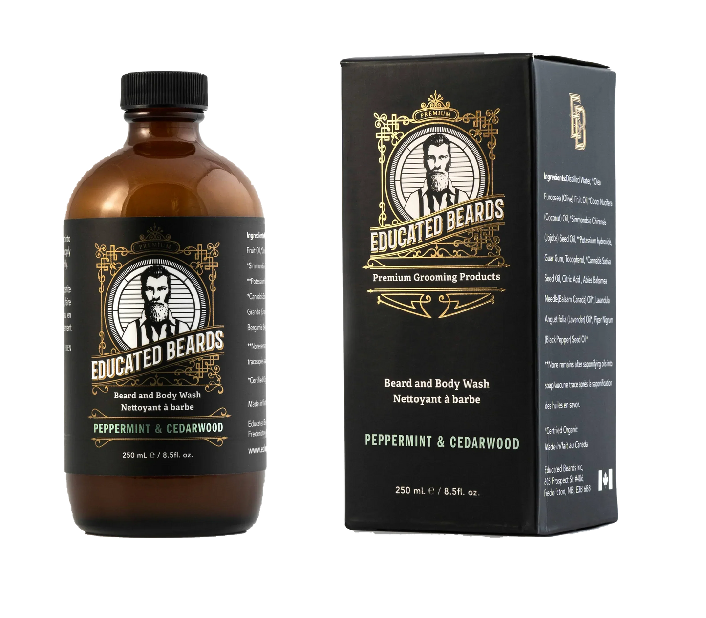 Educated Beards Purifying Beard & Body Wash - Peppermint Cedarwood, 250ml