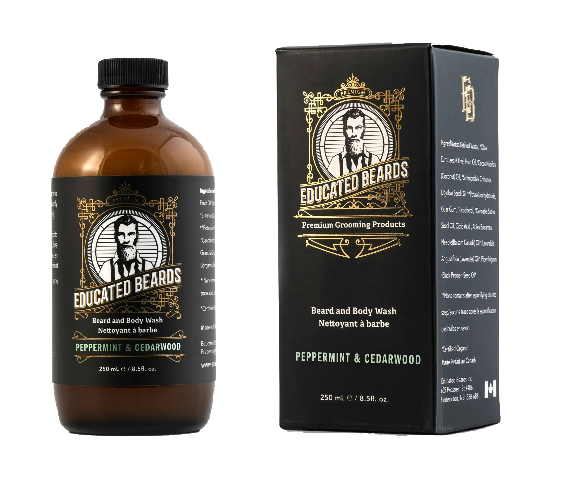Educated Beards Purifying Beard & Body Wash - Peppermint Cedarwood, 250ml - Eco-friendly - Sama Homes