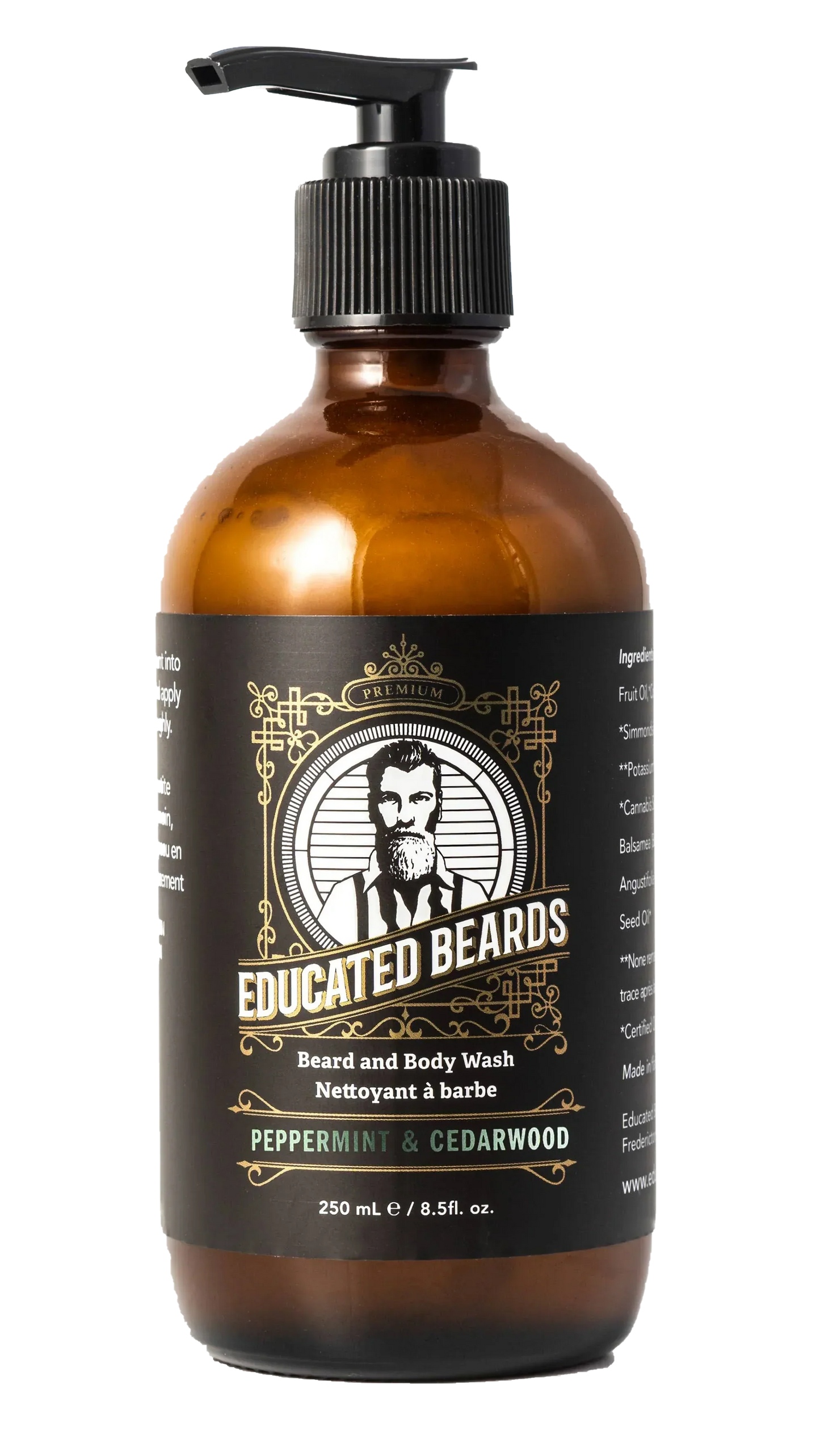 Educated Beards Purifying Beard & Body Wash - Peppermint Cedarwood, 250ml