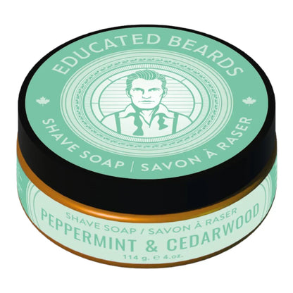 Educated Beards Peppermint Cedarwood Shave Soap 114g by Educated Beards - Sustainable Living