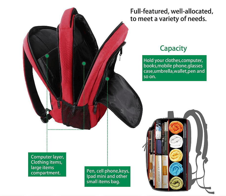 SAMA Homes - stylish laptop backpack with in built charging port