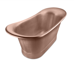 Bañera independiente BATEAU M de cobre puro | 169 x 71 x 71 cm | Bañera artesanal