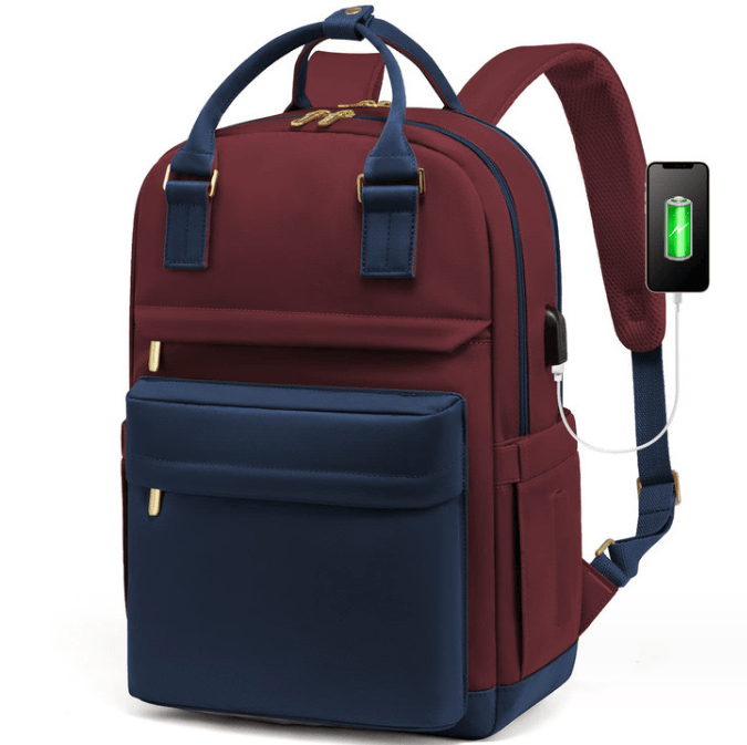Fashnable laptop backpack with external charnign port in bag - SAMA Homes - View 6 - Image 6
