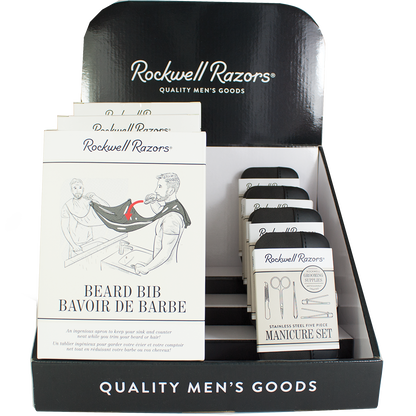 Rockwell Razors Beard Bib and Manicure set Display Bundle by Rockwell - Retail Displays