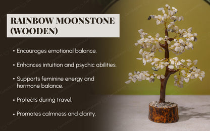 Wooden Rainbow Moonstone Crystal Tree by SAMAHealing - Sustainable Living (View 3)