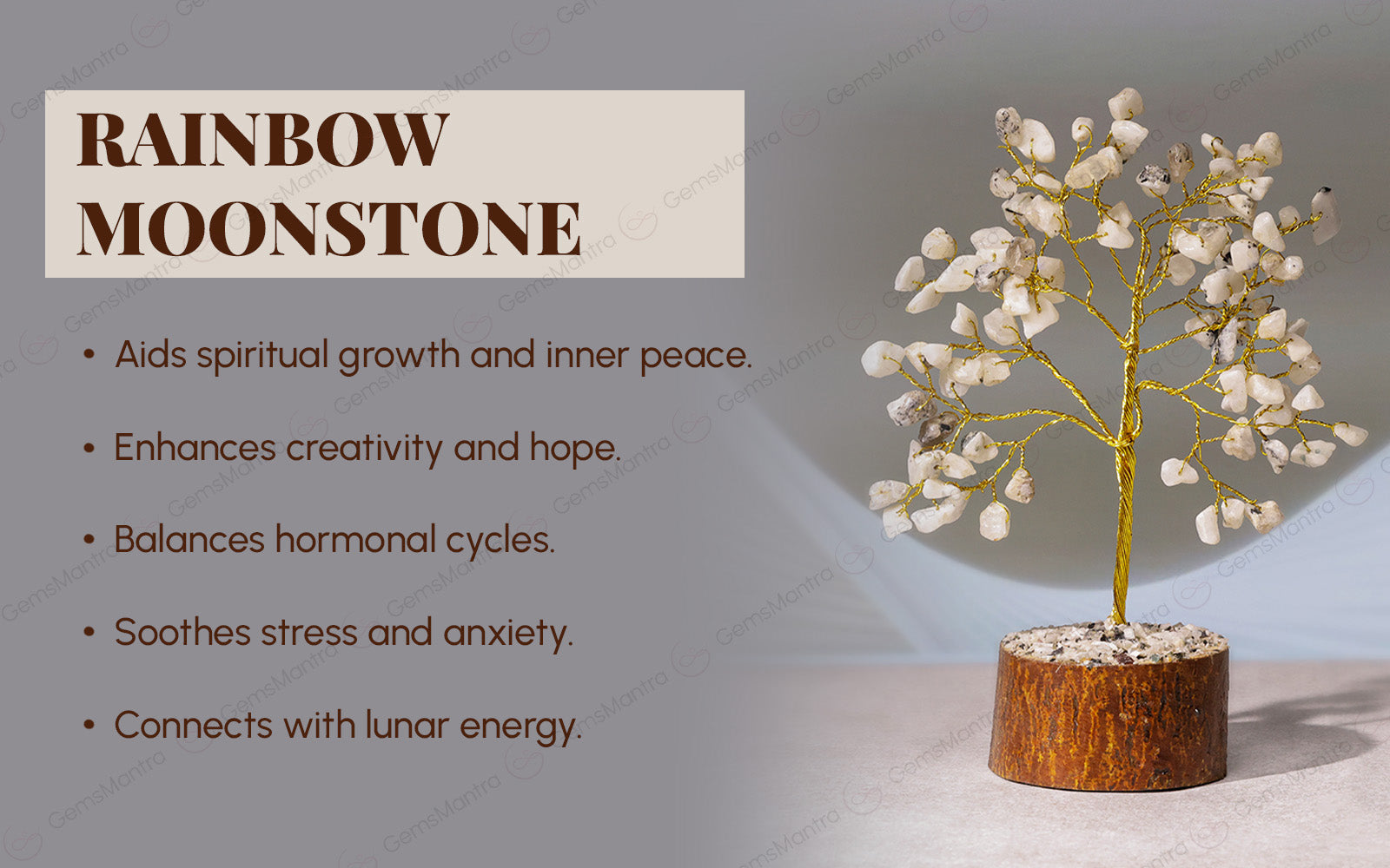 Small Rainbow Moonstone Crystal Tree - Image 3