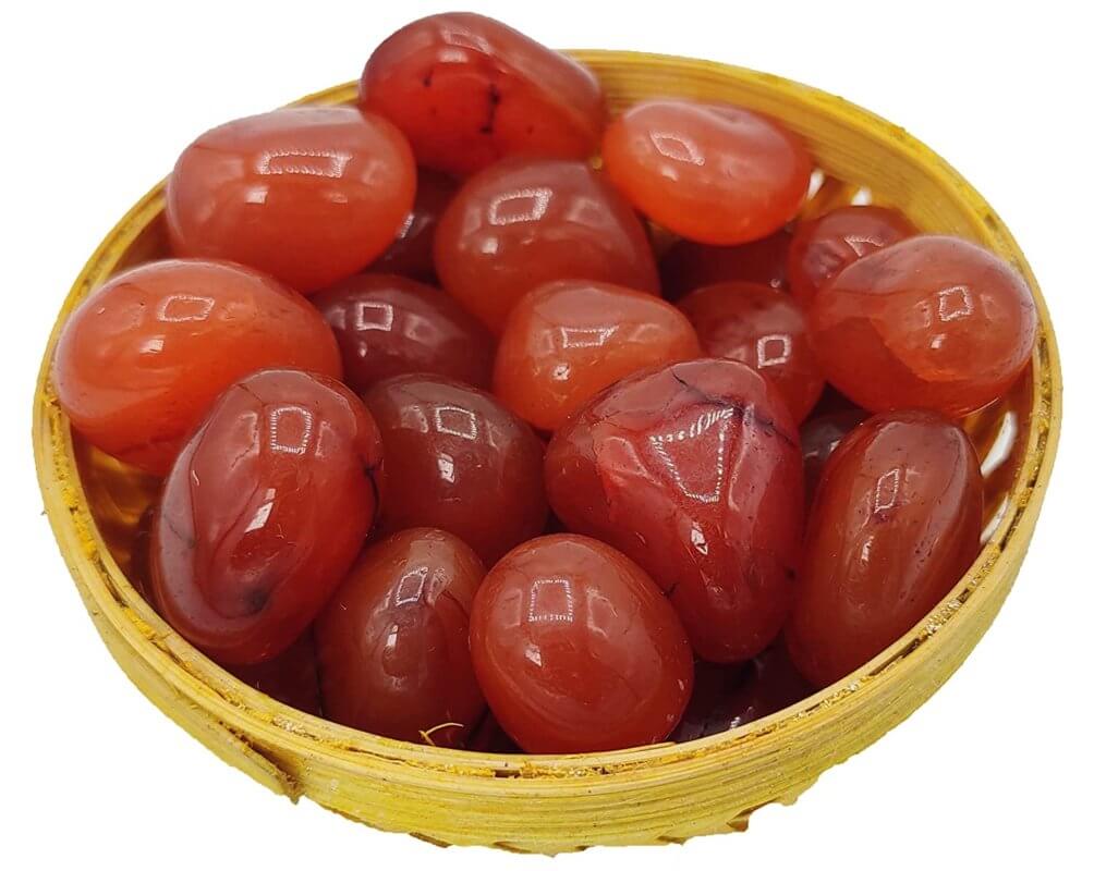 Natural Red Carnelian Crystal Pebbles Tumbled - Eco-friendly - Sama Homes